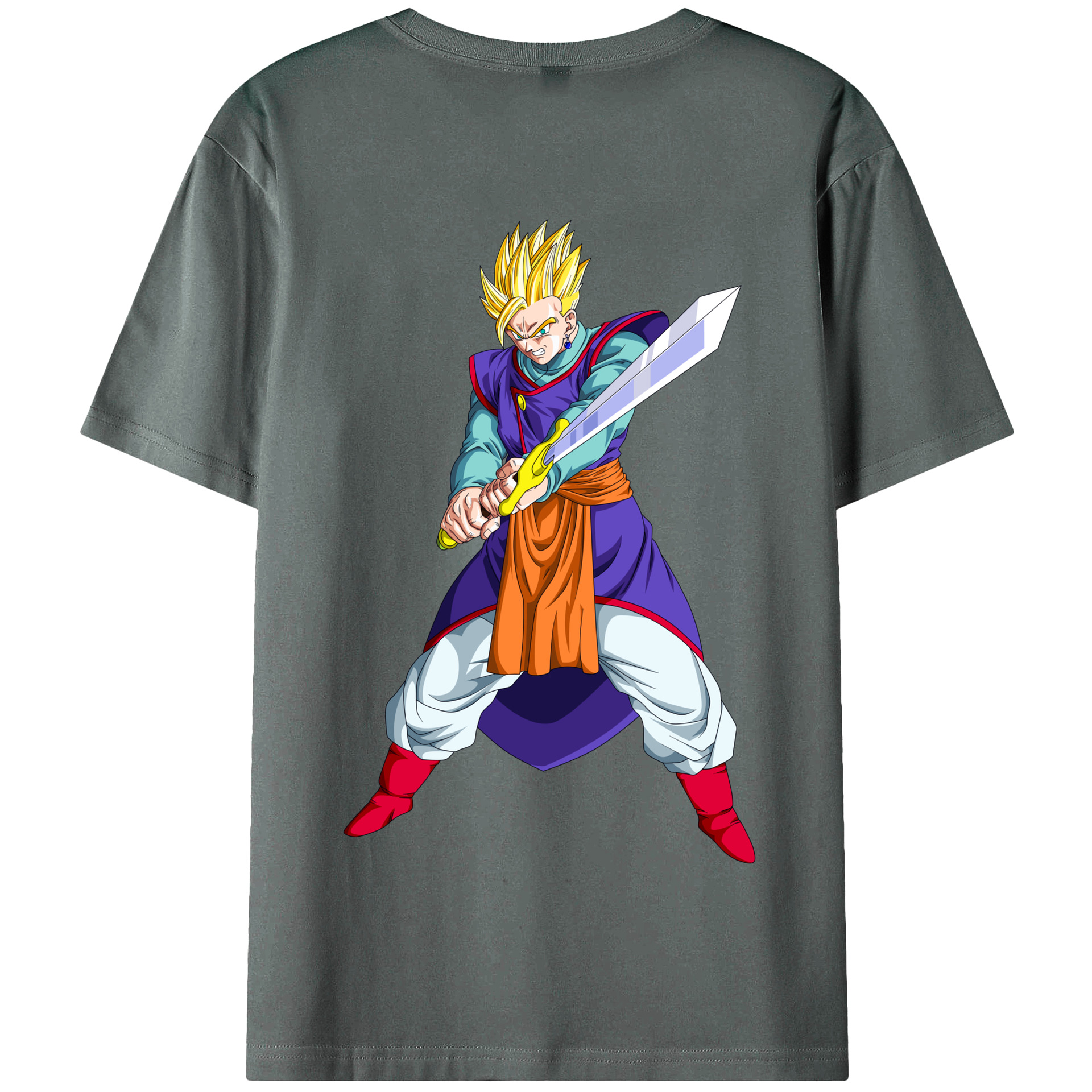 （画像用） ドラゴンボール 孫 悟飯（そんごはん）DRAGON BALL Son Gohan 綿100％半袖Tシャツ（背面プリント）